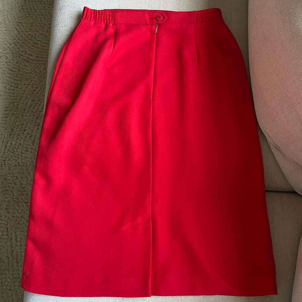 Bright red pencil skirt